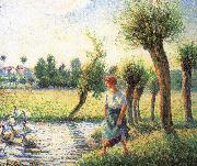 Camille Pissarro Ludas bank on women oil painting on canvas